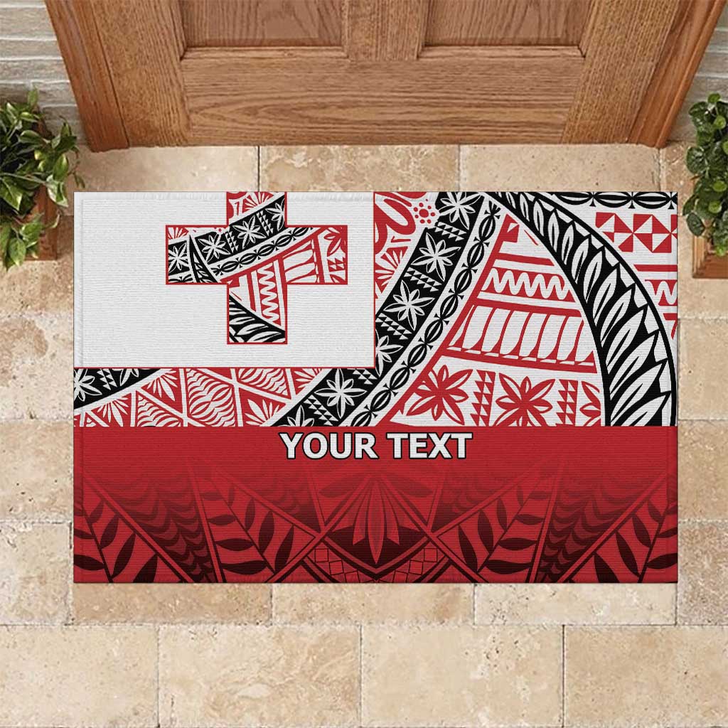 Malo e lelei Tonga Rubber Doormat Ngatu Tokelau Feletoa Fata Traditional Polynesian Pattern LT9 Red - Polynesian Pride