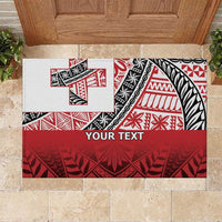 Malo e lelei Tonga Rubber Doormat Ngatu Tokelau Feletoa Fata Traditional Polynesian Pattern LT9 Red - Polynesian Pride