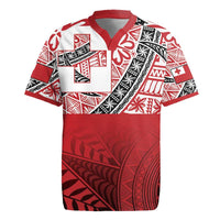 Malo e lelei Tonga Rugby Jersey Ngatu Tokelau Feletoa Fata Traditional Polynesian Pattern LT9 Red - Polynesian Pride