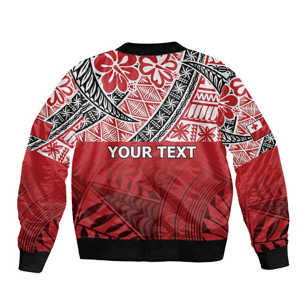 Malo e lelei Tonga Sleeve Zip Bomber Jacket Ngatu Tokelau Feletoa Fata Traditional Polynesian Pattern LT9 - Polynesian Pride