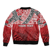 Malo e lelei Tonga Sleeve Zip Bomber Jacket Ngatu Tokelau Feletoa Fata Traditional Polynesian Pattern LT9 - Polynesian Pride