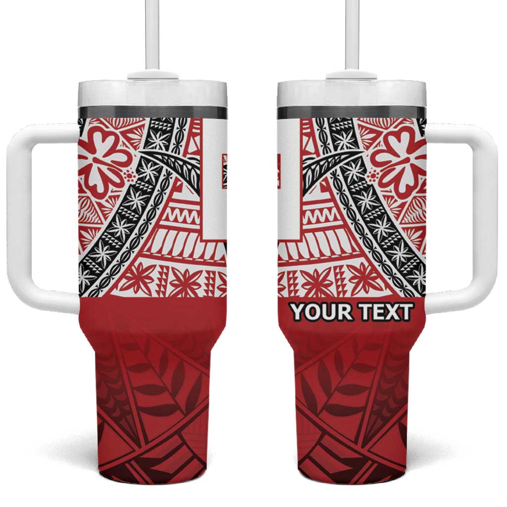 Malo e lelei Tonga Tumbler With Handle Ngatu Tokelau Feletoa Fata Traditional Polynesian Pattern LT9 One Size: 40 oz Red - Polynesian Pride