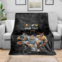 Custom Rugby Southern Hemisphere Blanket Argentina AUNZ South Africa Mascot Black LT9 - Polynesian Pride