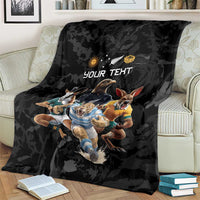 Custom Rugby Southern Hemisphere Blanket Argentina AUNZ South Africa Mascot Black LT9 - Polynesian Pride