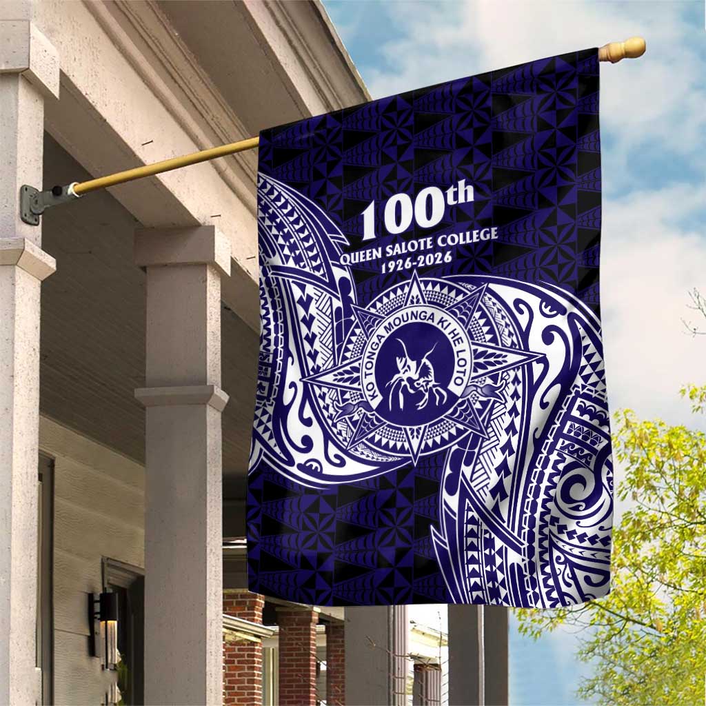 Tonga Queen Salote College 100th Years Garden Flag Est 1926 Tongan Ngatu Tapa LT9 House Flag Blue - Polynesian Pride