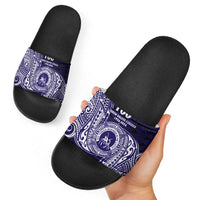 Tonga Queen Salote College 100th Years Slide Sandals Est 1926 Tongan Ngatu Tapa LT9 - Polynesian Pride