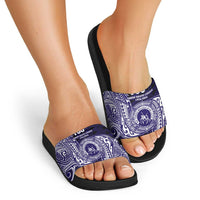 Tonga Queen Salote College 100th Years Slide Sandals Est 1926 Tongan Ngatu Tapa LT9 - Polynesian Pride