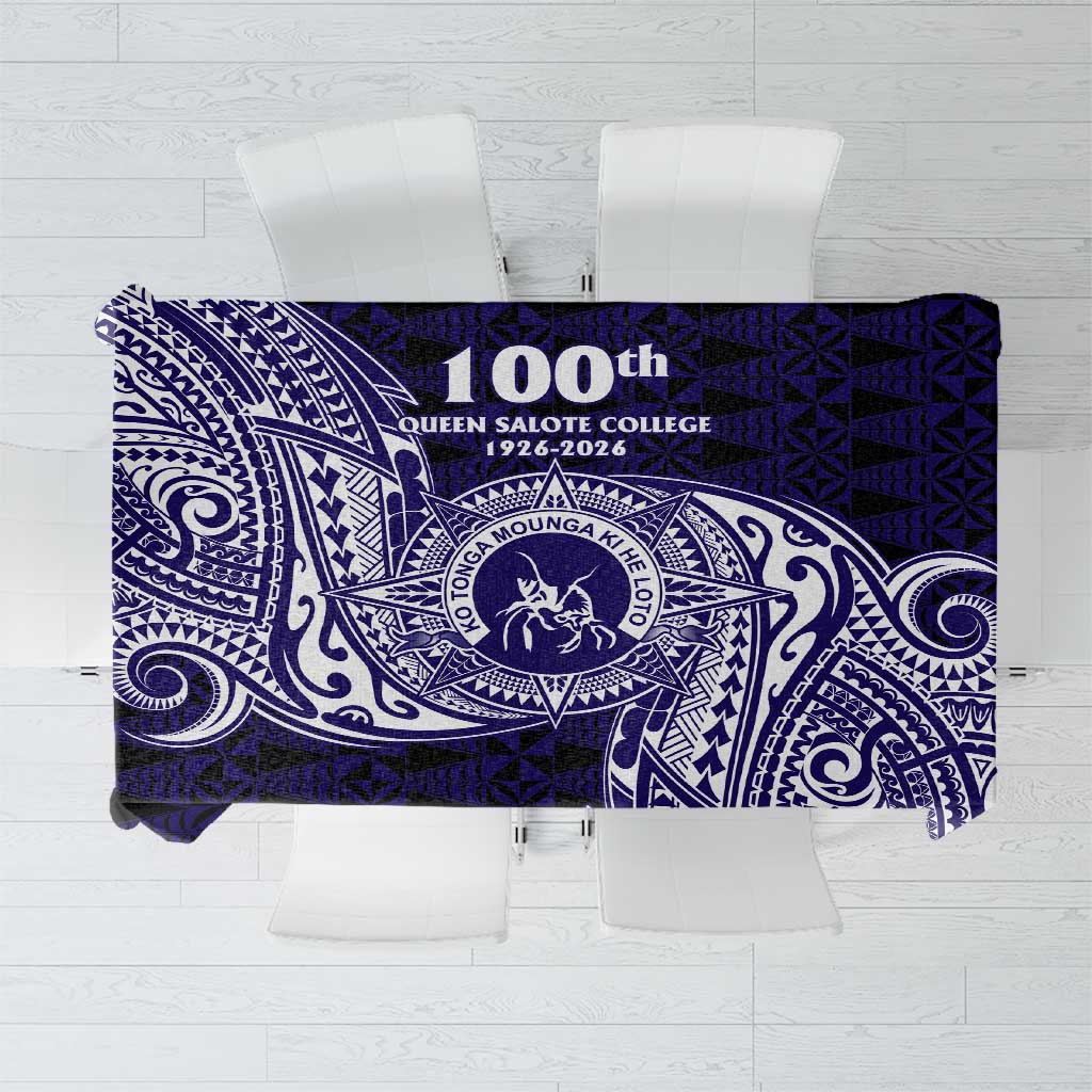 Tonga Queen Salote College 100th Years Tablecloth Est 1926 Tongan Ngatu Tapa LT9 Blue - Polynesian Pride