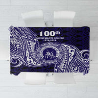 Tonga Queen Salote College 100th Years Tablecloth Est 1926 Tongan Ngatu Tapa LT9 Blue - Polynesian Pride