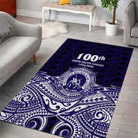 Tonga Queen Salote College 100th Years Area Rug Blue Tonga Kupesi Uniquely Pacific Art LT9 - Polynesian Pride