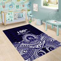 Tonga Queen Salote College 100th Years Area Rug Blue Tonga Kupesi Uniquely Pacific Art LT9 - Polynesian Pride