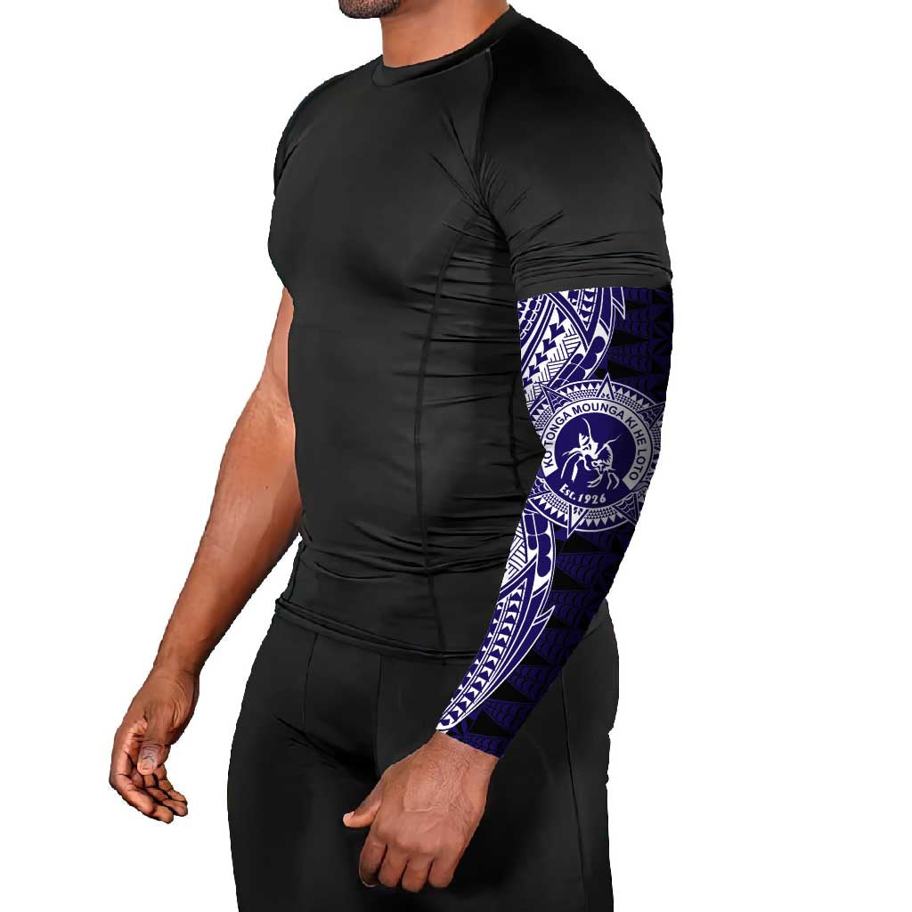 Tonga Queen Salote College 100th Years Arm Sleeves Blue Tonga Kupesi Uniquely Pacific Art LT9 - Polynesian Pride