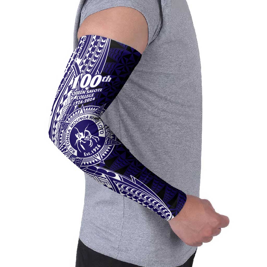 Tonga Queen Salote College 100th Years Arm Sleeves Blue Tonga Kupesi Uniquely Pacific Art LT9 - Polynesian Pride