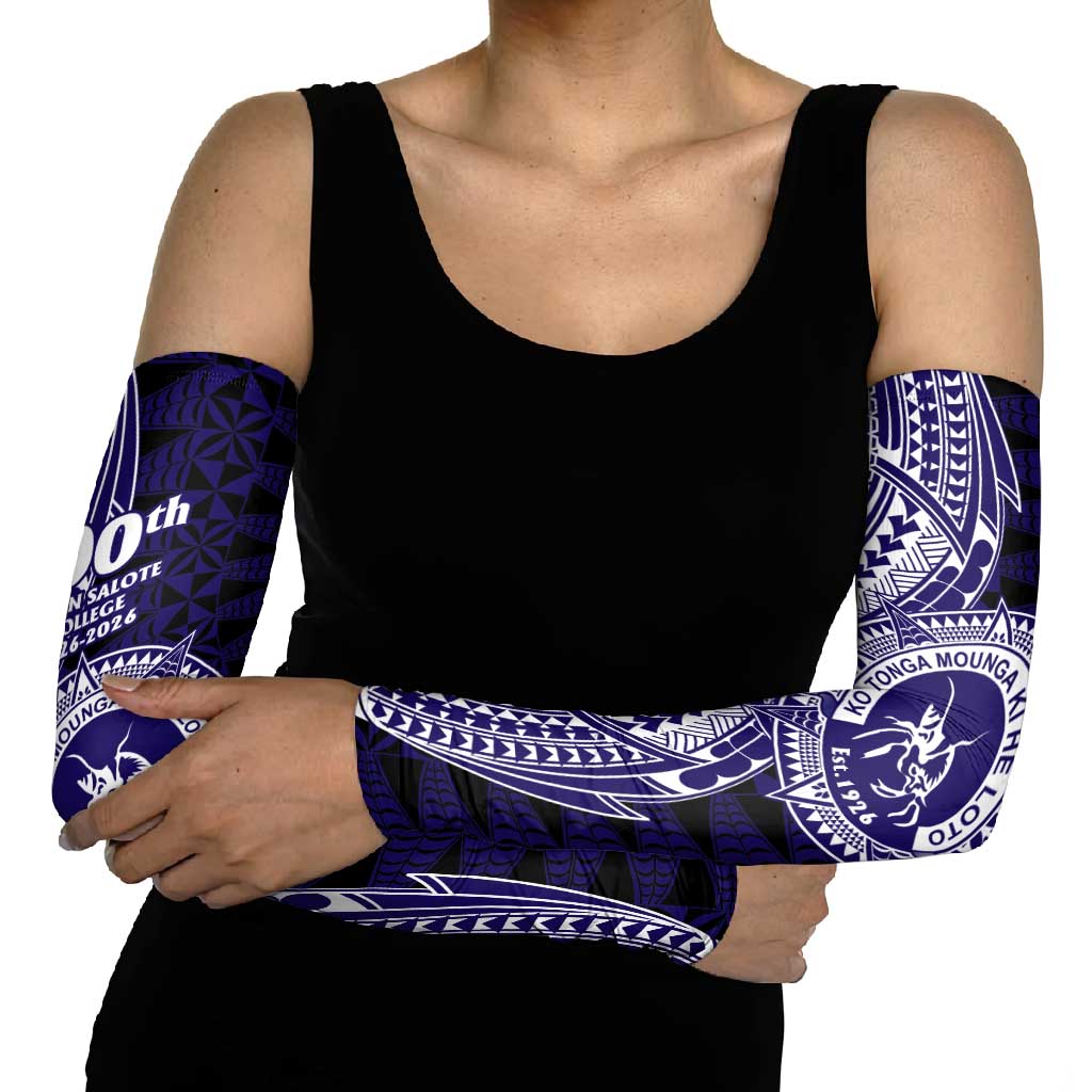 Tonga Queen Salote College 100th Years Arm Sleeves Blue Tonga Kupesi Uniquely Pacific Art LT9 - Polynesian Pride