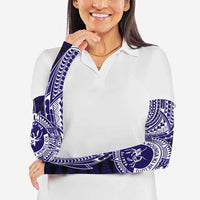 Tonga Queen Salote College 100th Years Arm Sleeves Blue Tonga Kupesi Uniquely Pacific Art LT9 - Polynesian Pride