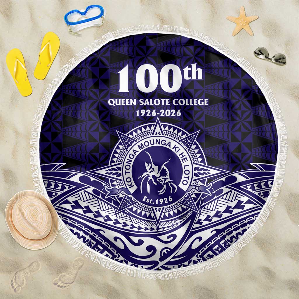 Tonga Queen Salote College 100th Years Beach Blanket Blue Tonga Kupesi Uniquely Pacific Art LT9 One Size 150cm Blue - Polynesian Pride