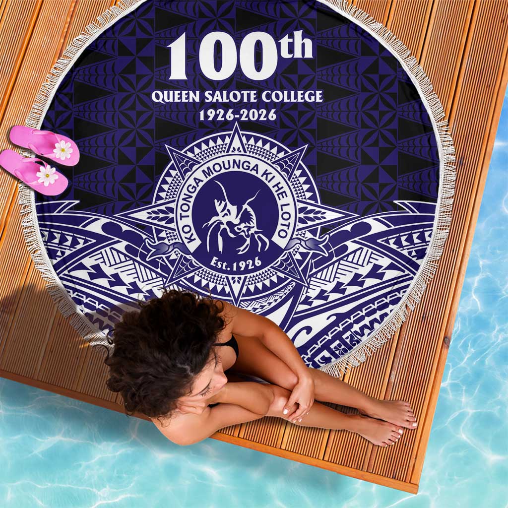 Tonga Queen Salote College 100th Years Beach Blanket Blue Tonga Kupesi Uniquely Pacific Art LT9 - Polynesian Pride