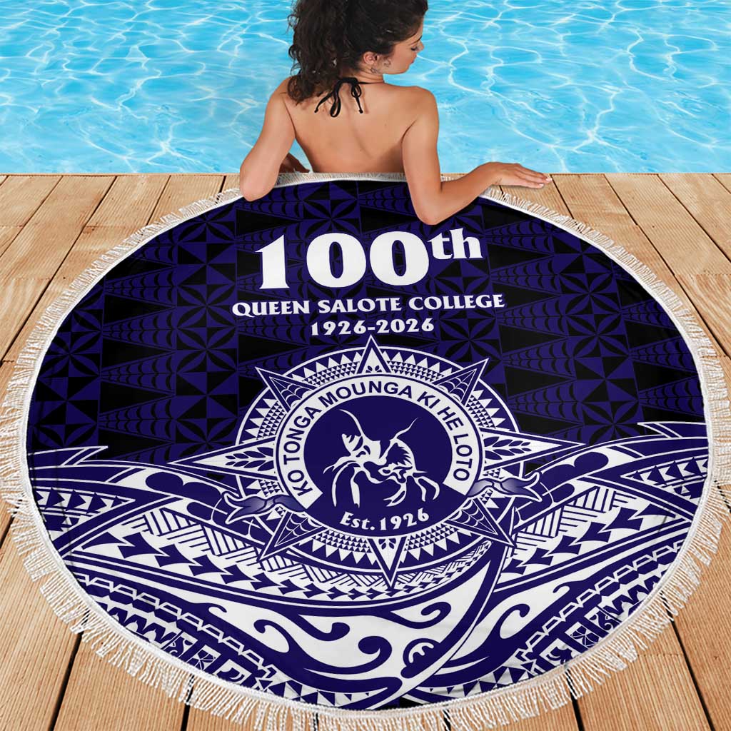 Tonga Queen Salote College 100th Years Beach Blanket Blue Tonga Kupesi Uniquely Pacific Art LT9 - Polynesian Pride