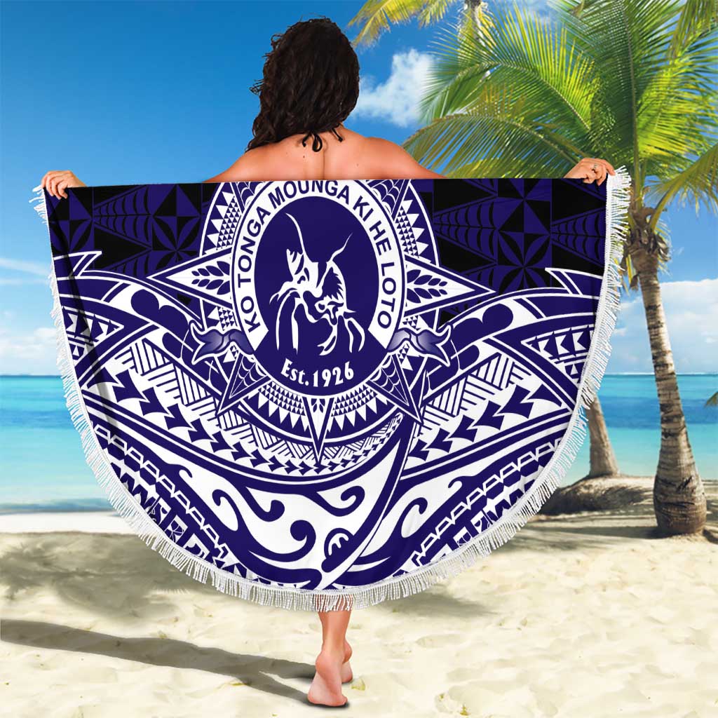 Tonga Queen Salote College 100th Years Beach Blanket Blue Tonga Kupesi Uniquely Pacific Art LT9 - Polynesian Pride