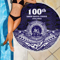 Tonga Queen Salote College 100th Years Beach Blanket Blue Tonga Kupesi Uniquely Pacific Art LT9 - Polynesian Pride