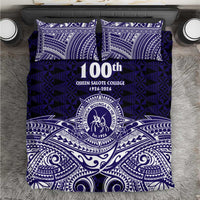 Tonga Queen Salote College 100th Years Bedding Set Blue Tonga Kupesi Uniquely Pacific Art LT9 Blue - Polynesian Pride