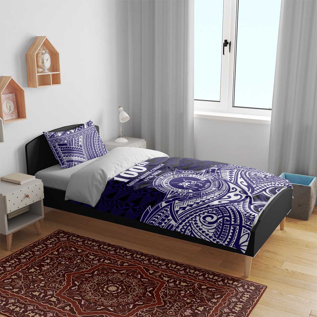 Tonga Queen Salote College 100th Years Bedding Set Blue Tonga Kupesi Uniquely Pacific Art LT9 - Polynesian Pride