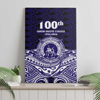 Tonga Queen Salote College 100th Years Canvas Wall Art Blue Tonga Kupesi Uniquely Pacific Art LT9 - Polynesian Pride