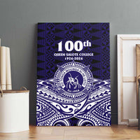 Tonga Queen Salote College 100th Years Canvas Wall Art Blue Tonga Kupesi Uniquely Pacific Art LT9 - Polynesian Pride
