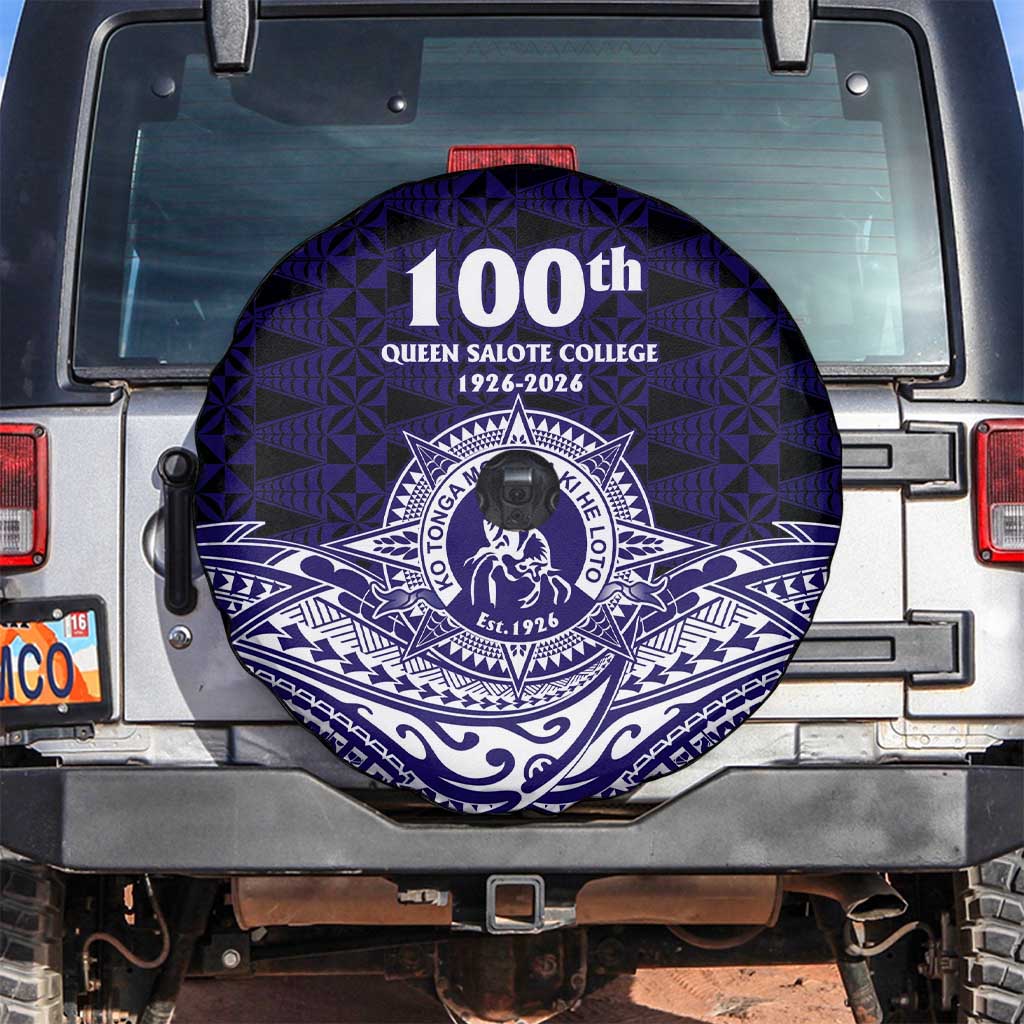 Tonga Queen Salote College 100th Years Spare Tire Cover Blue Tonga Kupesi Uniquely Pacific Art LT9 Blue - Polynesian Pride