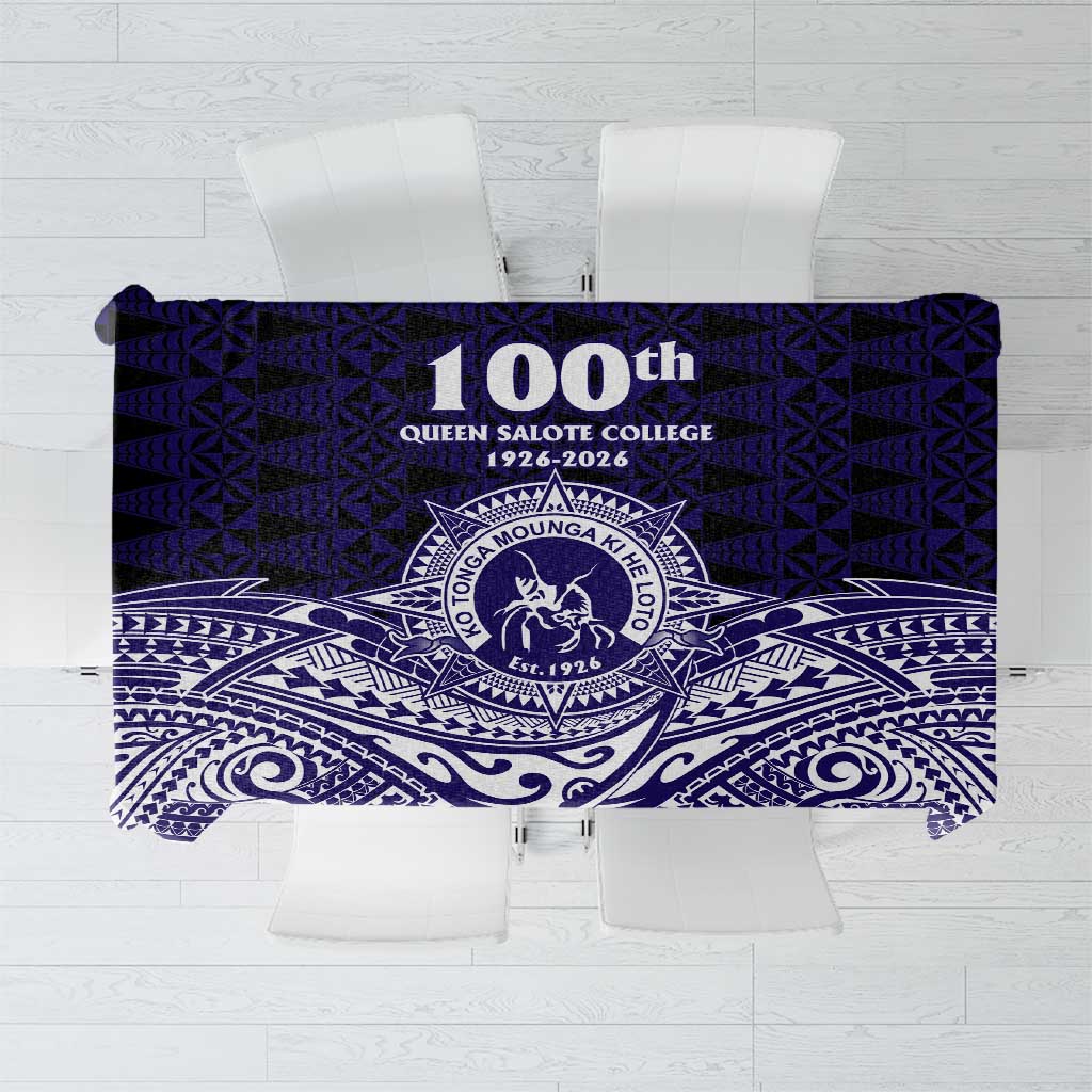 Tonga Queen Salote College 100th Years Tablecloth Blue Tonga Kupesi Uniquely Pacific Art LT9 Blue - Polynesian Pride