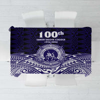 Tonga Queen Salote College 100th Years Tablecloth Blue Tonga Kupesi Uniquely Pacific Art LT9 Blue - Polynesian Pride