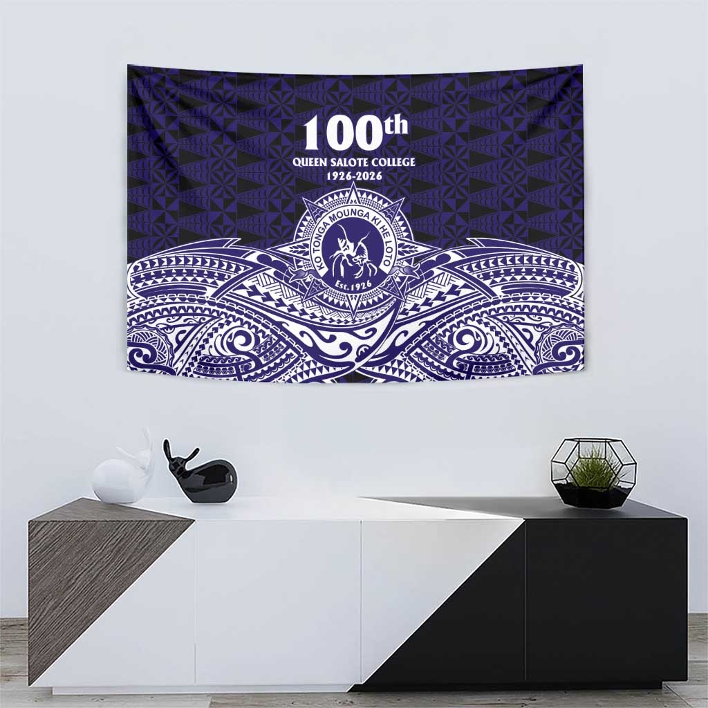 Tonga Queen Salote College 100th Years Tapestry Blue Tonga Kupesi Uniquely Pacific Art LT9 - Polynesian Pride
