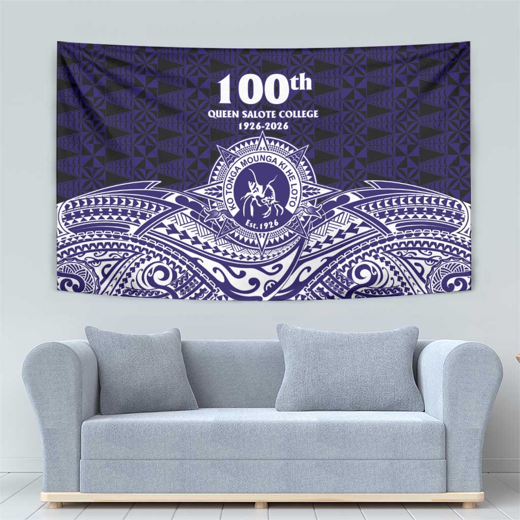 Tonga Queen Salote College 100th Years Tapestry Blue Tonga Kupesi Uniquely Pacific Art LT9 - Polynesian Pride