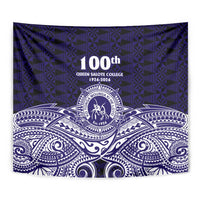 Tonga Queen Salote College 100th Years Tapestry Blue Tonga Kupesi Uniquely Pacific Art LT9 - Polynesian Pride