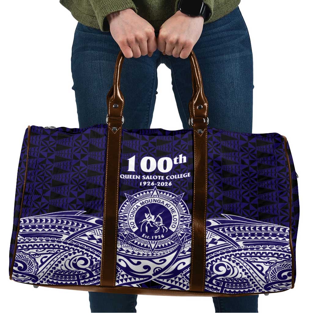 Tonga Queen Salote College 100th Years Travel Bag Blue Tonga Kupesi Uniquely Pacific Art LT9 Blue - Polynesian Pride