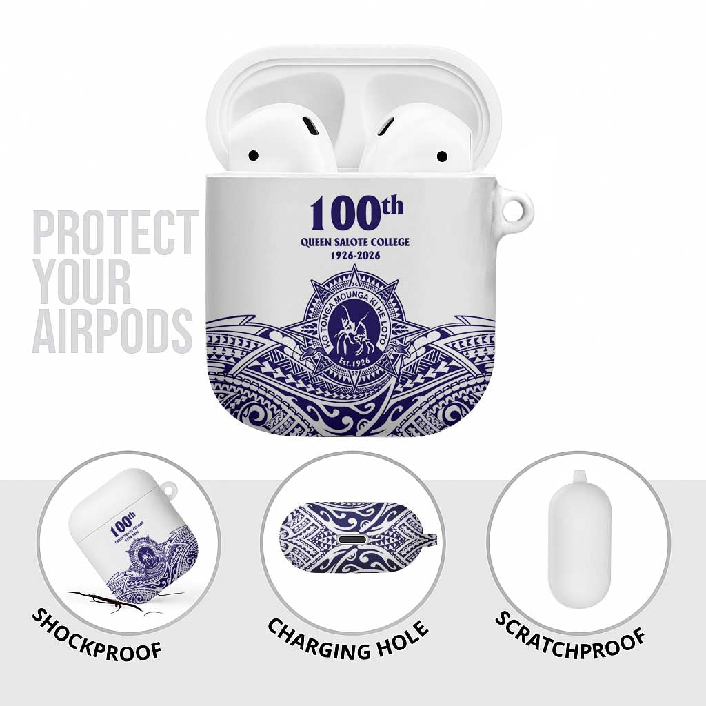 Tonga Queen Salote College 100th Years AirPods Case White Tonga Kupesi Uniquely Pacific Art LT9 - Polynesian Pride
