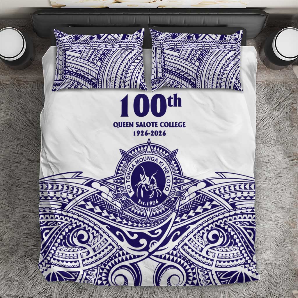 Tonga Queen Salote College 100th Years Bedding Set White Tonga Kupesi Uniquely Pacific Art LT9 White - Polynesian Pride
