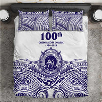 Tonga Queen Salote College 100th Years Bedding Set White Tonga Kupesi Uniquely Pacific Art LT9 White - Polynesian Pride
