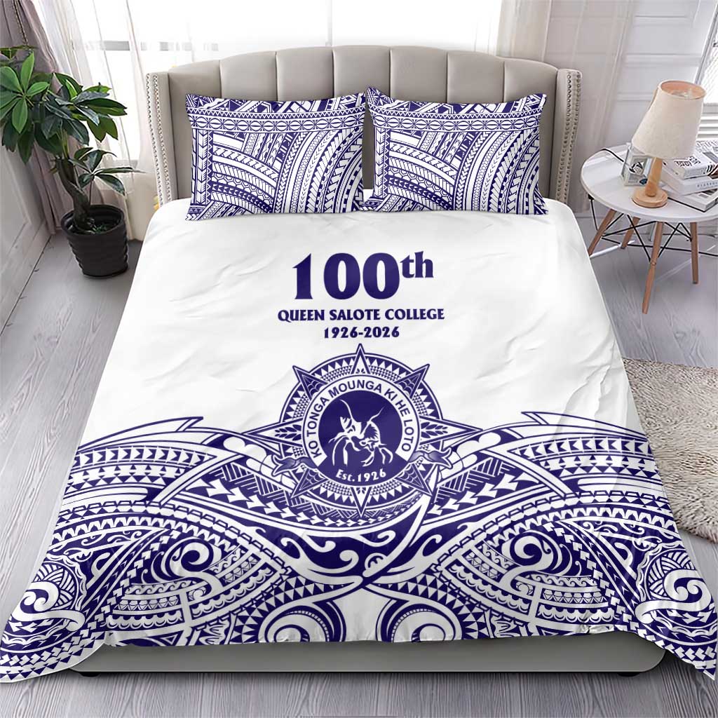 Tonga Queen Salote College 100th Years Bedding Set White Tonga Kupesi Uniquely Pacific Art LT9 - Polynesian Pride