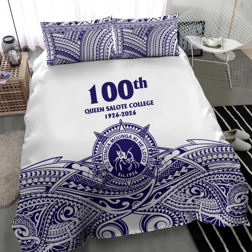 Tonga Queen Salote College 100th Years Bedding Set White Tonga Kupesi Uniquely Pacific Art LT9 - Polynesian Pride