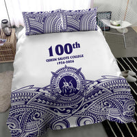 Tonga Queen Salote College 100th Years Bedding Set White Tonga Kupesi Uniquely Pacific Art LT9 - Polynesian Pride