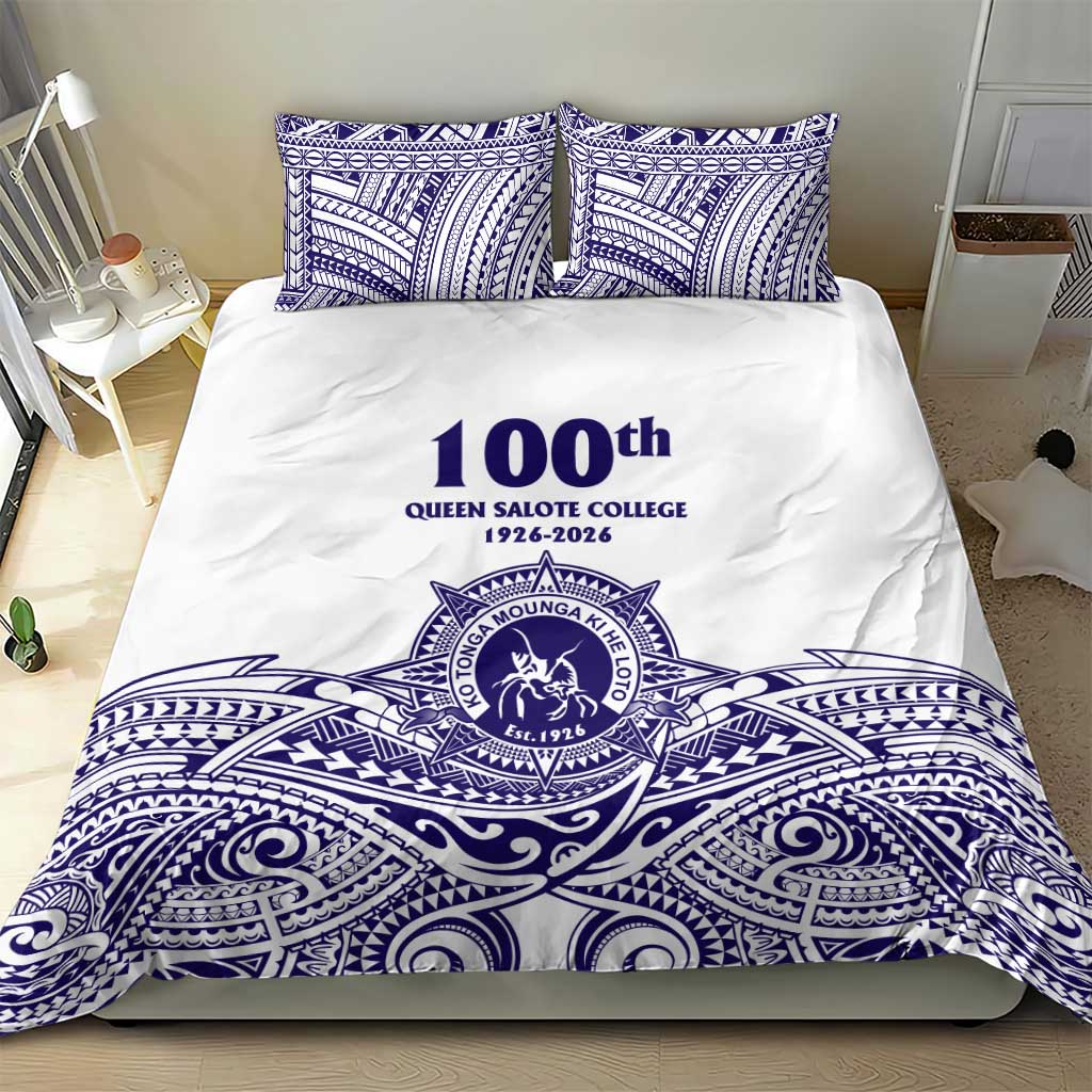 Tonga Queen Salote College 100th Years Bedding Set White Tonga Kupesi Uniquely Pacific Art LT9 - Polynesian Pride