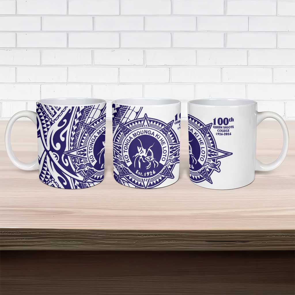 Tonga Queen Salote College 100th Years Ceramic Mug White Tonga Kupesi Uniquely Pacific Art LT9 - Polynesian Pride