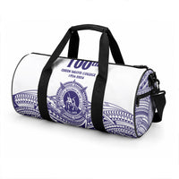 Tonga Queen Salote College 100th Years Duffle Bag White Tonga Kupesi Uniquely Pacific Art