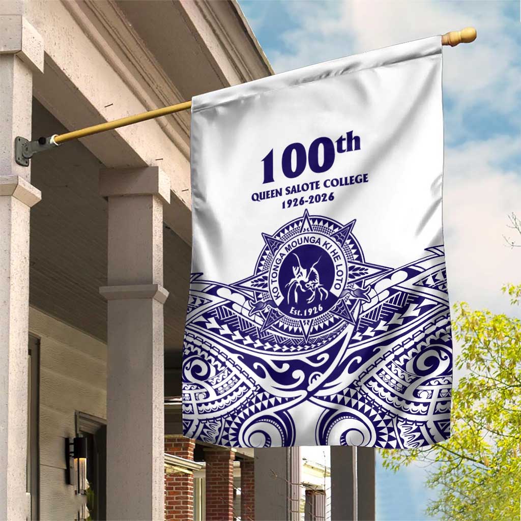 Tonga Queen Salote College 100th Years Garden Flag White Tonga Kupesi Uniquely Pacific Art LT9 House Flag White - Polynesian Pride