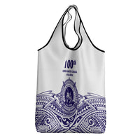 Tonga Queen Salote College 100th Years Grocery Bag White Tonga Kupesi Uniquely Pacific Art LT9 - Polynesian Pride