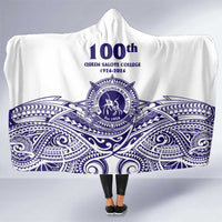 Tonga Queen Salote College 100th Years Hooded Blanket White Tonga Kupesi Uniquely Pacific Art LT9 One Size White - Polynesian Pride