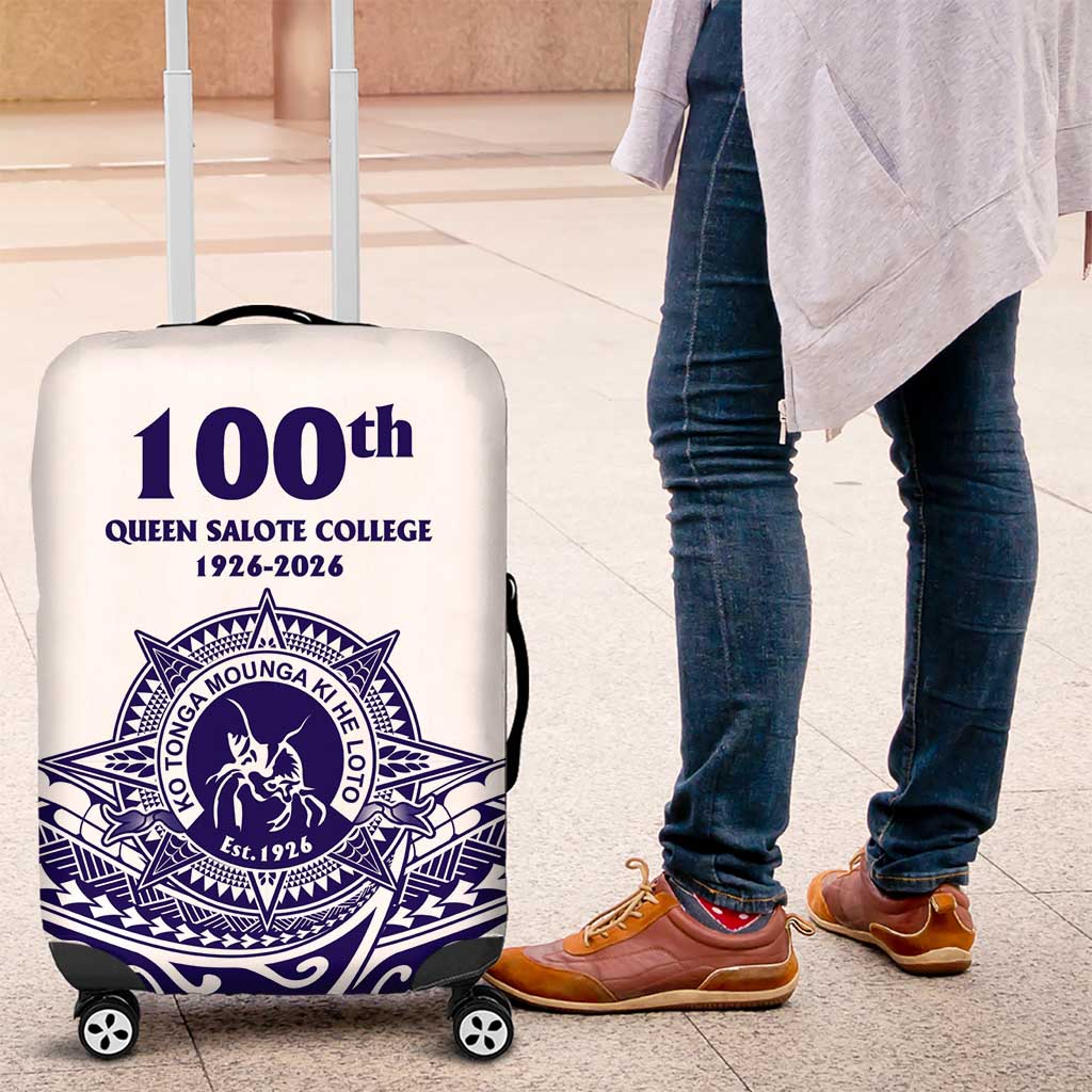 Tonga Queen Salote College 100th Years Luggage Cover White Tonga Kupesi Uniquely Pacific Art LT9 White - Polynesian Pride