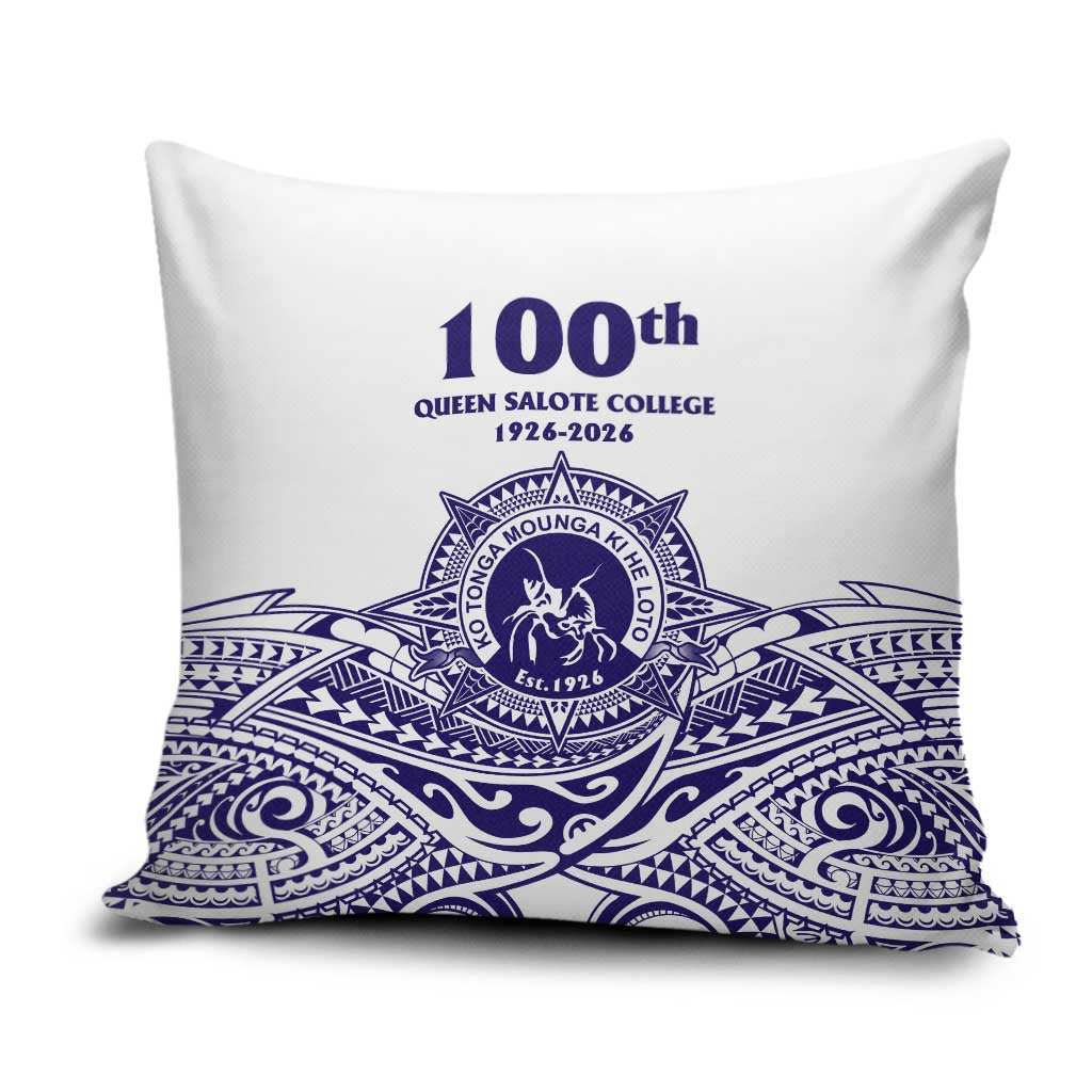 Tonga Queen Salote College 100th Years Pillow Cover White Tonga Kupesi Uniquely Pacific Art LT9 White - Polynesian Pride