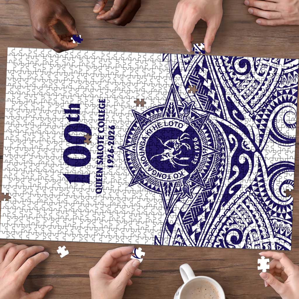 Tonga Queen Salote College 100th Years Puzzle White Tonga Kupesi Uniquely Pacific Art LT9 - Polynesian Pride